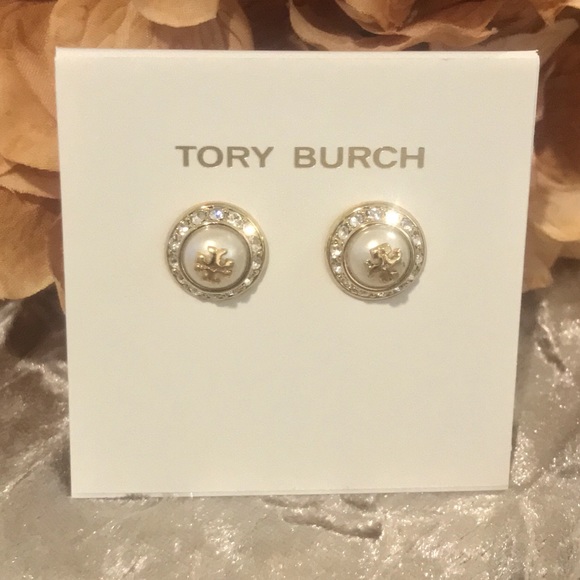 TORY BURCH • Natalie Crystal Pearl Earrings - Picture 4 of 6